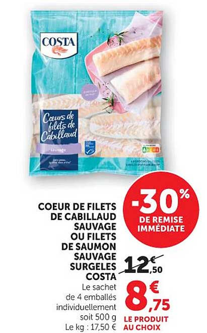 COSTA Cœurs de filets de Cabillaud