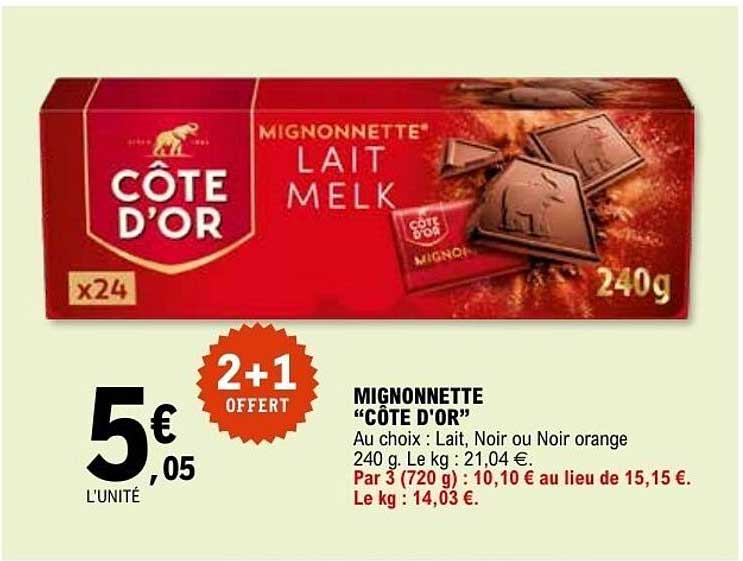 Côte d'Or Mignonnette Lait Milk