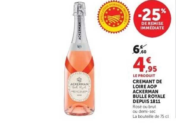 Crémant de Loire AOP Ackerman Bulle Royale depuis 1811