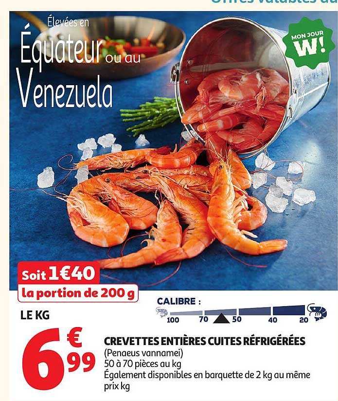 CREVETTES ENTIÈRES CUITES RÉFRIGÉRÉES