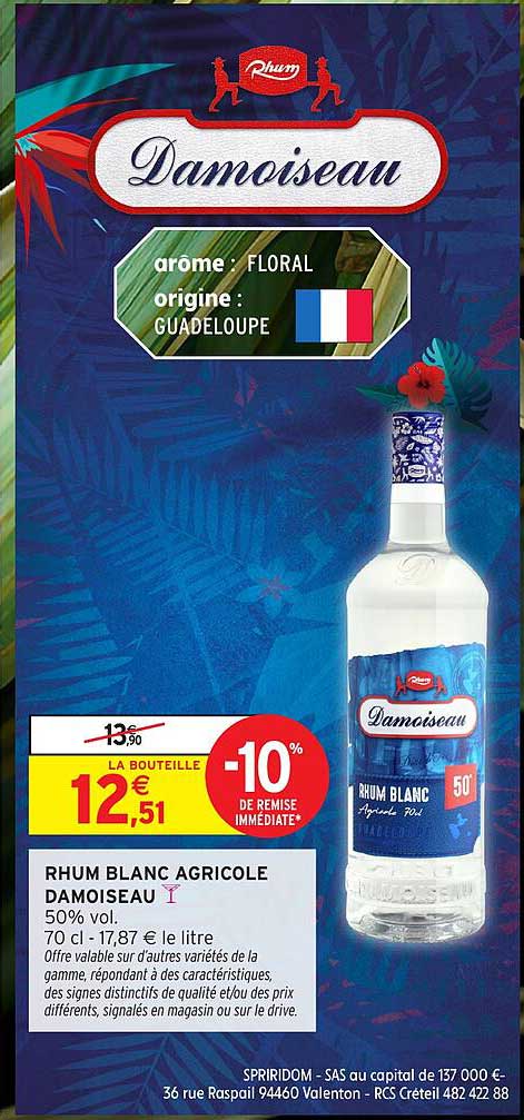 Damoiseau Rhum Blanc Agricole