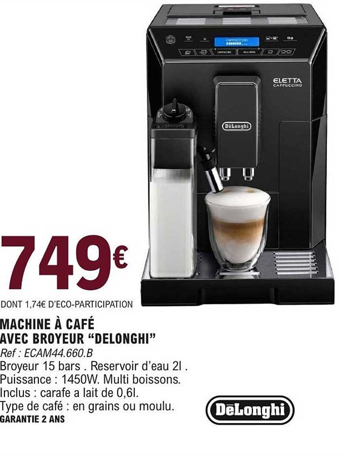 DeLonghi machine à café avec broyeur