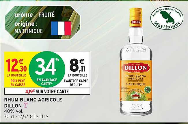 DILLON RHUM BLANC AGRICOLE