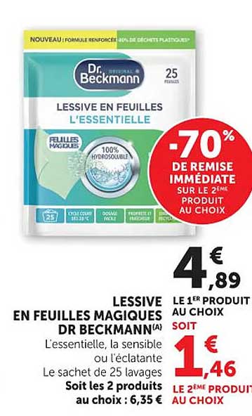 Dr. Beckmann Lessive en feuilles magiques