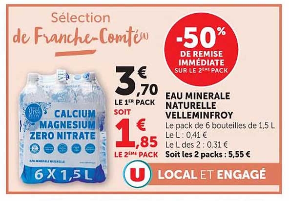 Eau minérale naturelle Velleminfroy