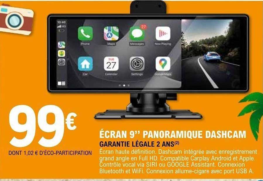 ÉCRAN 9” PANORAMIQUE DASHCAM