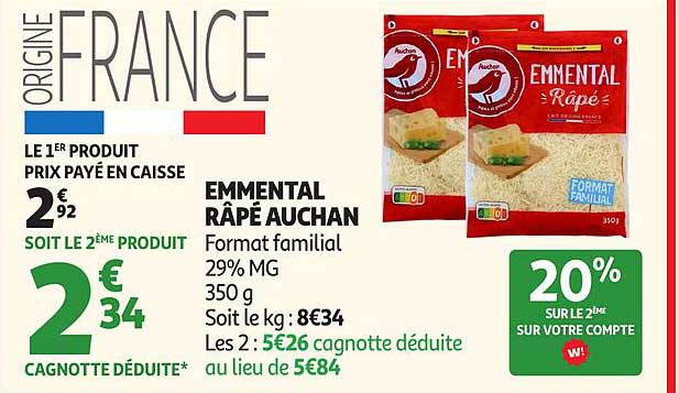 Emmental Râpé Auchan