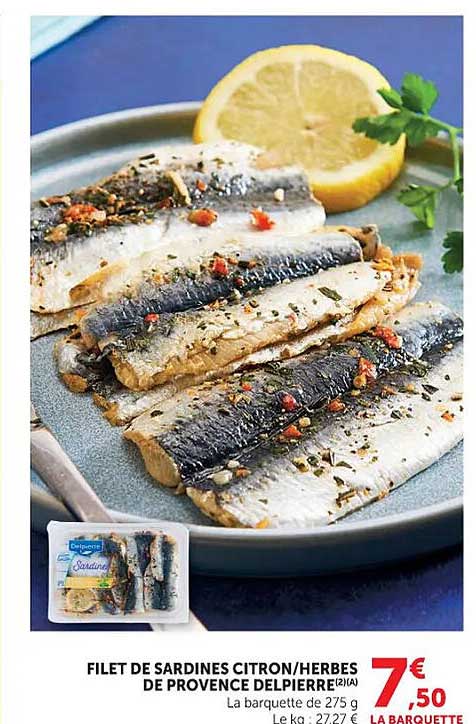 FILET DE SARDINES CITRON/HERBES DE PROVENCE DELPIERRE