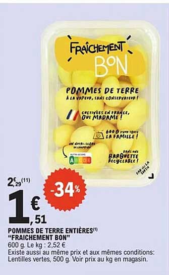 Fraîchement Bon POMMES DE TERRE