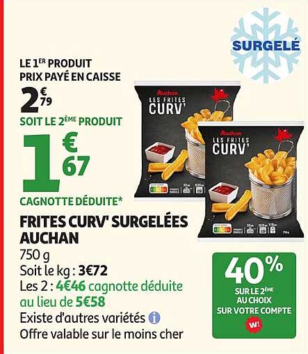 Frites Curv Surgelées Auchan
