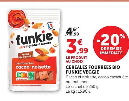 Funkie Veggie Céréales fourrées bio