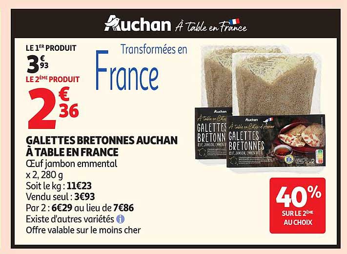 GALETTES BRETONNES AUCHAN À TABLE EN FRANCE
