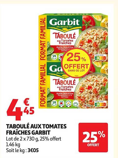 Garbit Taboulé aux tomates fraîches