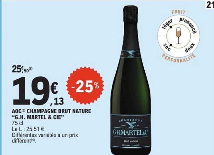 G.H. MARTEL & CIE CHAMPAGNE BRUT NATURE