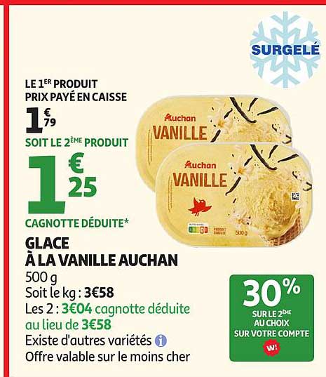 Glace à la vanille Auchan