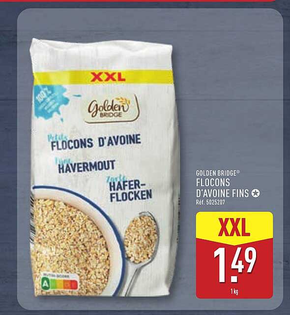 Golden Bridge Flocons d'avoine fins