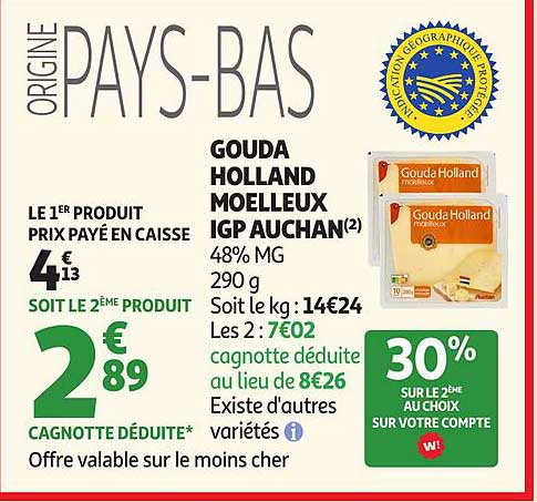 Gouda Holland Molleux IGP AUCHAN