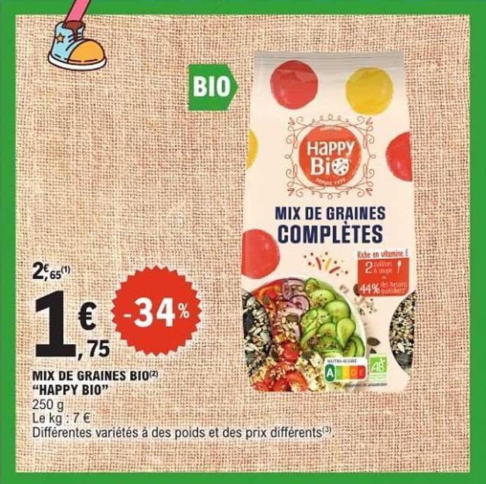 Happy Bio Mix de Graines Complètes