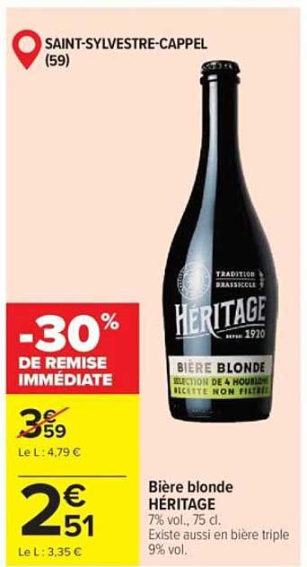 HÉRITAGE Bière blonde