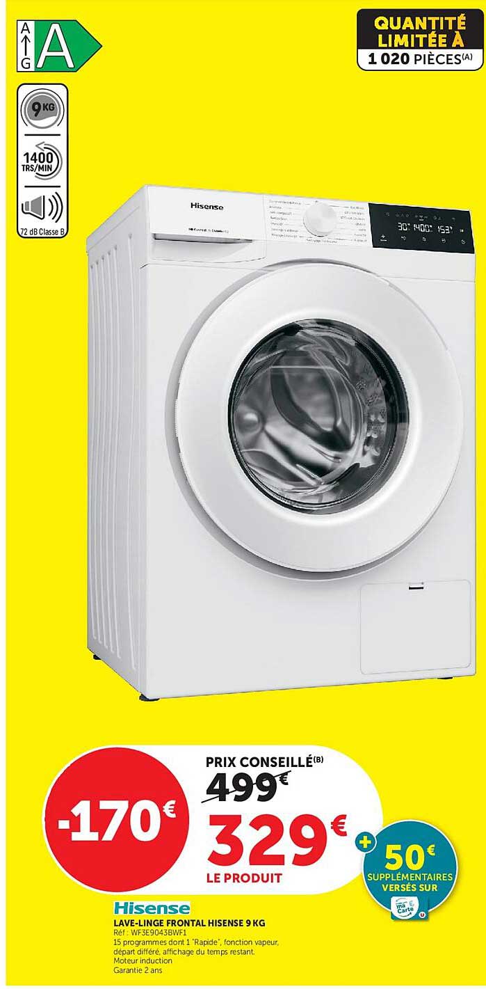 Hisense LAVE-LINGE FRONTAL HISENSE 9 KG