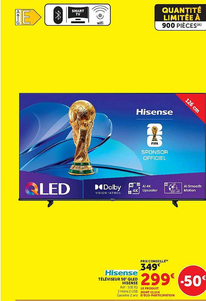 Hisense Téléviseur 50" QLED HISENSE