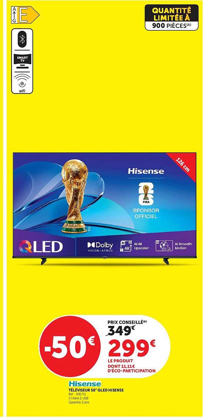Hisense TÉLÉVISEUR 50" QLED HISENSE