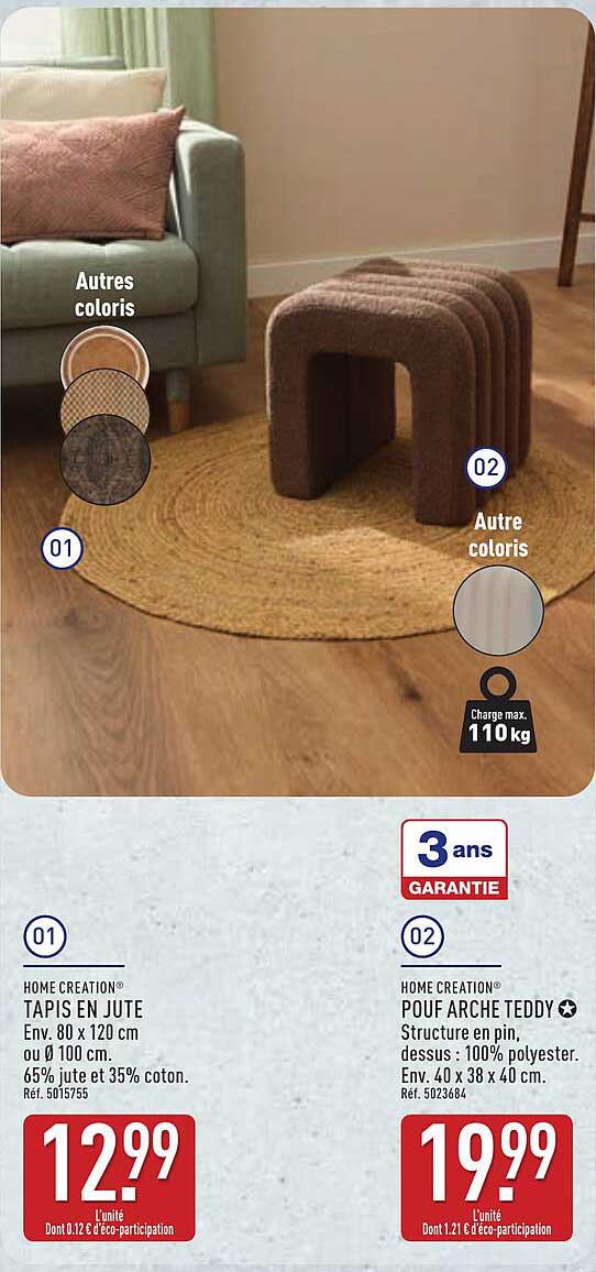 HOME CREATION® TAPIS EN JUTE