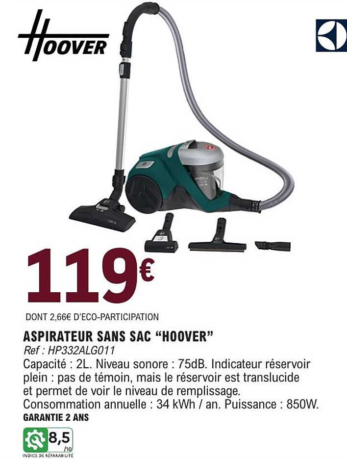 Hoover Aspirateur sans sac