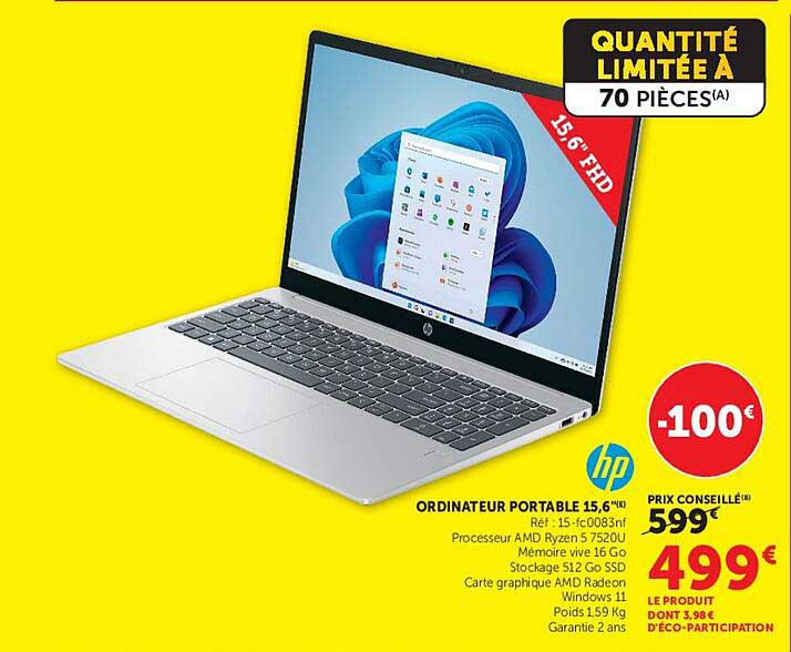 hp ORDINATEUR PORTABLE 15,6