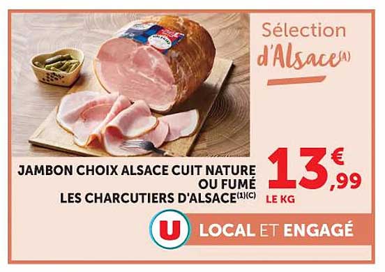 JAMBON CHOIX ALSACE CUIT NATURE OU FUME