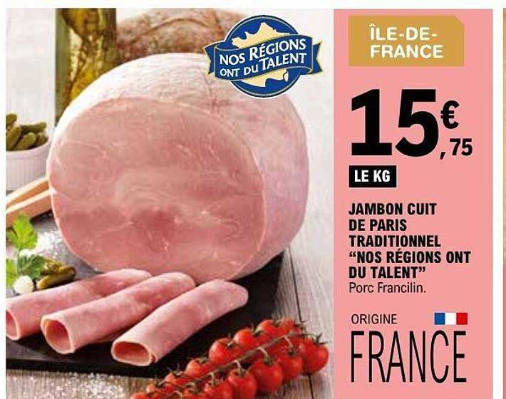 Jambon cuit de Paris traditionnel