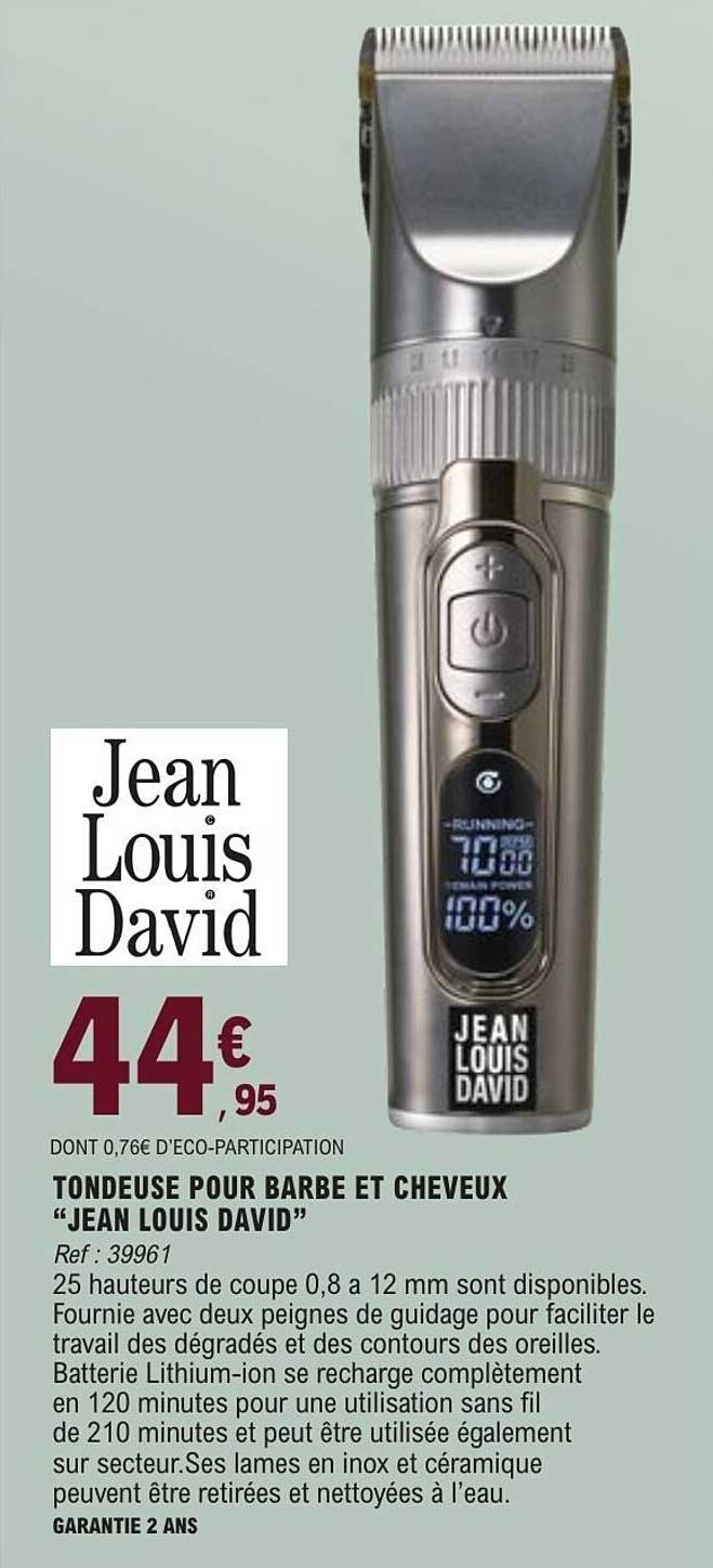 Jean Louis David Tondeuse pour barbe et cheveux