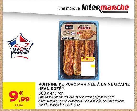 Jean Rozé Poitrine de porc marinée à la mexicaine
