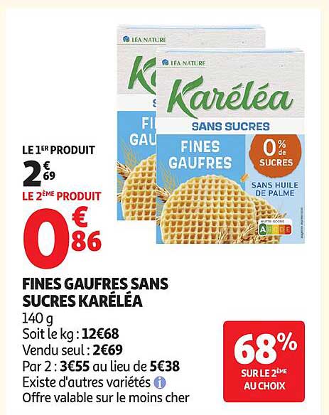 Karéléa Fines Gaufres Sans Sucres