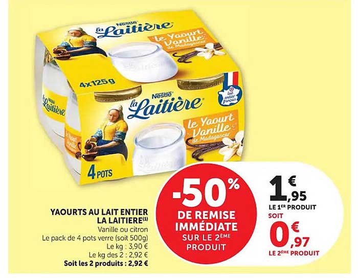 La Laitière Le Yaourt Vanille de Madagascar