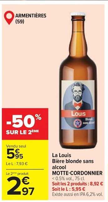 La Louis Bière blonde sans alcool