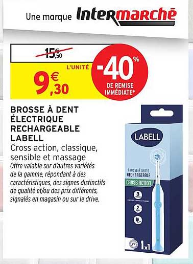 LABELL BROSSE À DENT ÉLECTRIQUE RECHARGEABLE