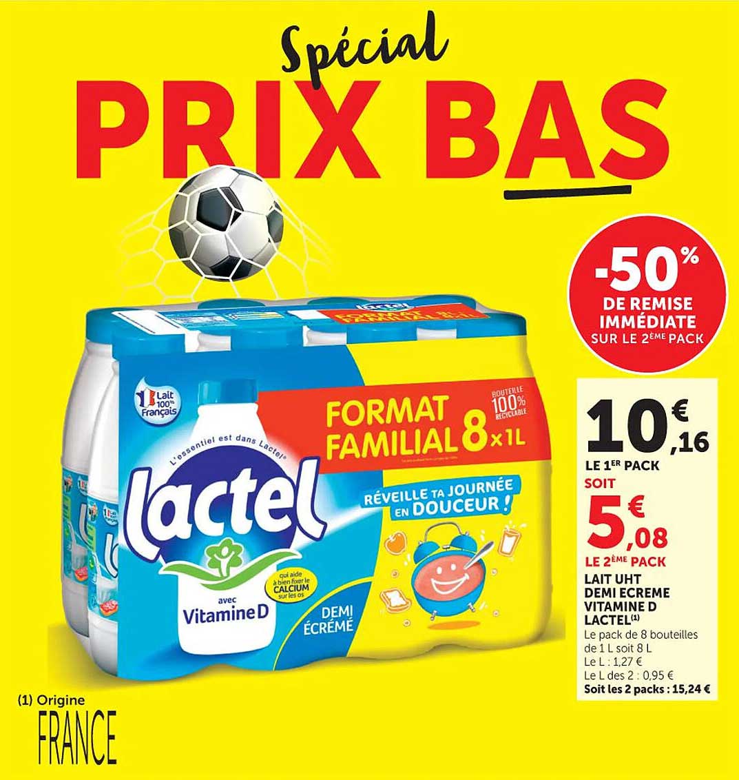 Lactel demi écrémé Vitaminé D