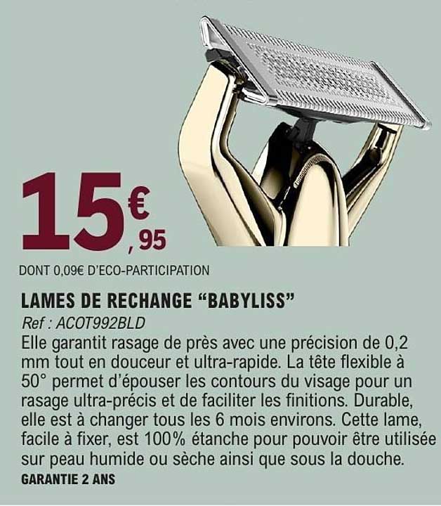LAMES DE RECHANGE "BABYLISS