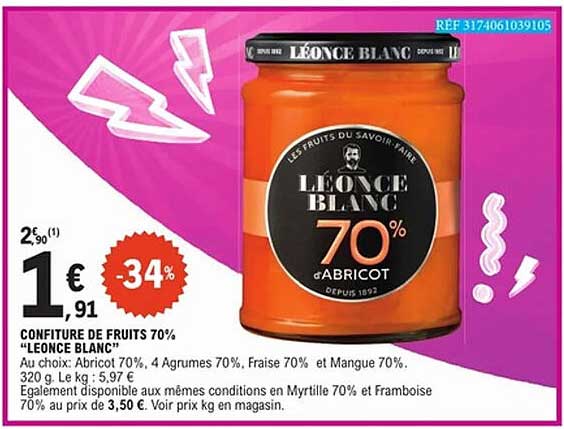 LÉONCE BLANC 70% ABRICOT