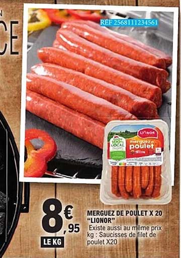 LIONOR Merguez de poulet x20