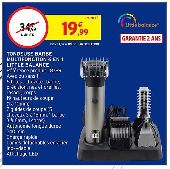 Little balance Tondeuse barbe multifonction 6 en 1