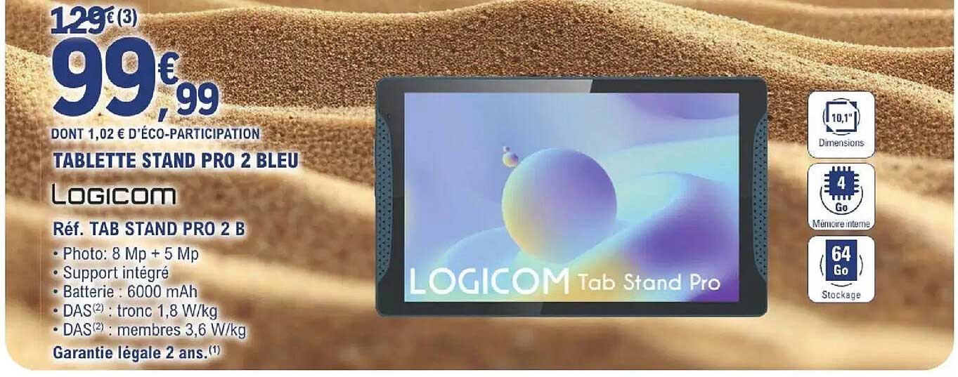 LOGICOM Tablette Stand Pro 2 Bleu