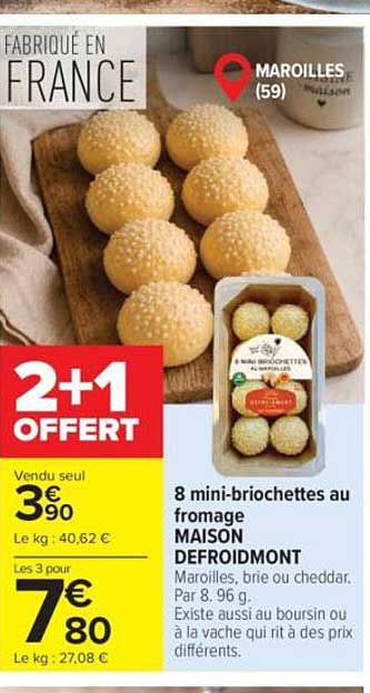 MAISON DEFFROIDMONT 8 mini-briochettes au fromage