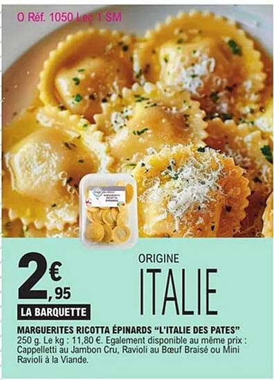 Margaritess Ricotta Épinards "L'Italie des Pates