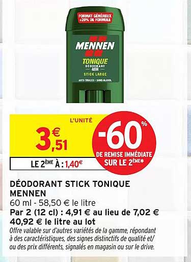 Mennen Tonique Déodorant Stick