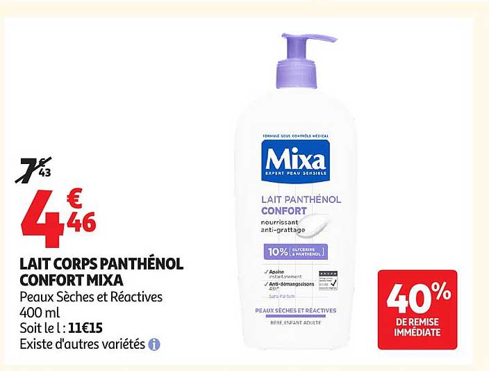 Mixa Lait Panthénol Confort
