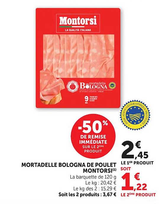 Montorsi Mortadella Bologna de poulet