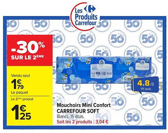 Mouchoirs Mini Confort CARREFOUR SOFT