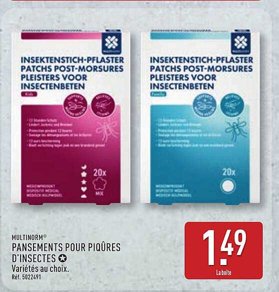 MULTINORM Pansements pour piqûres d’insectes
